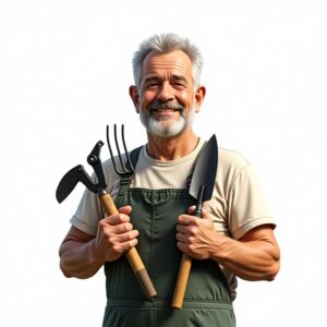 Flux Dev a middleaged man with a warm genuine smile and gentle 0